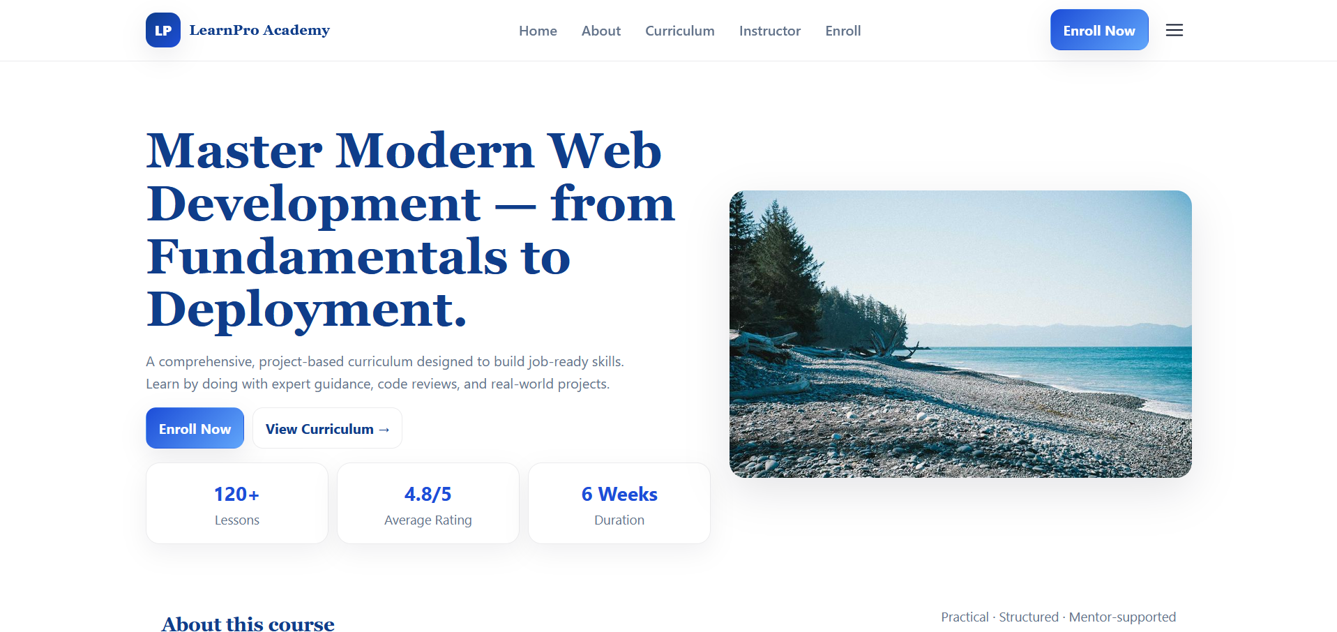 Online Course Landing Page